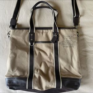 Coach XL Heritage Web Canvas Tote